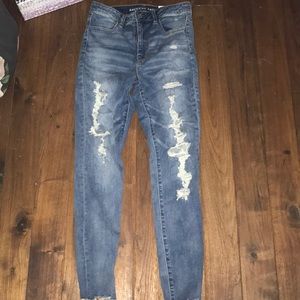 Ripped blue jeans